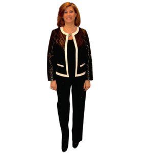 Chico's Black Quilted Faux Leather Jacket Medium